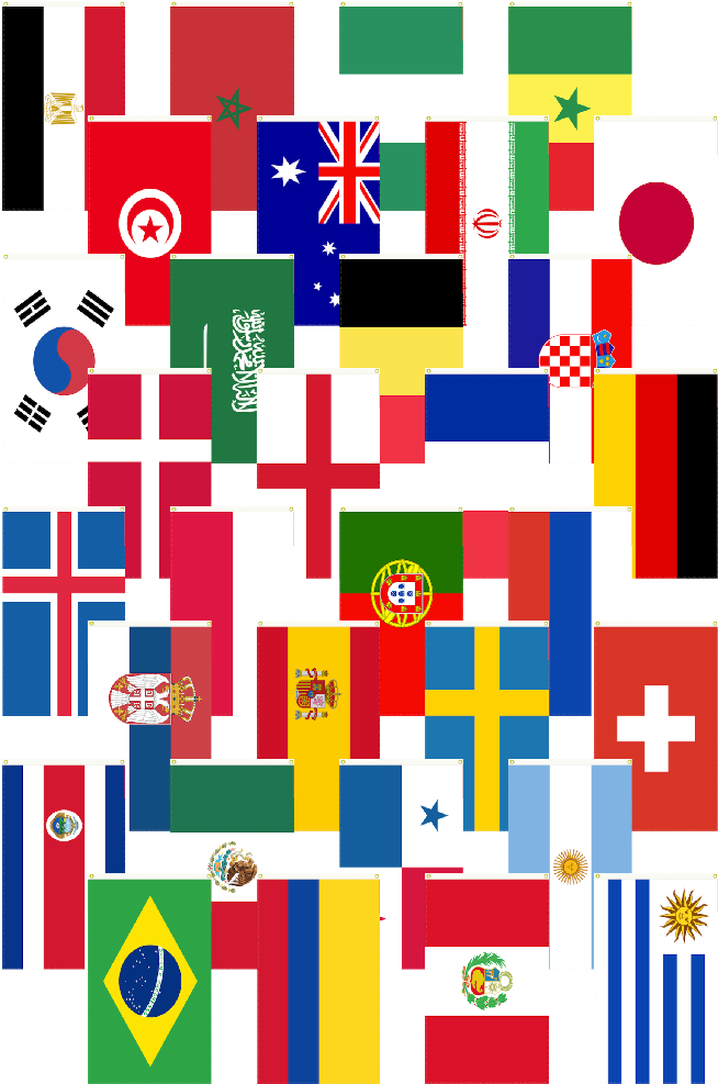 World Cup 2018 Flag Pack - World Cup 2018 All Country Flag (707x1000), Png Download