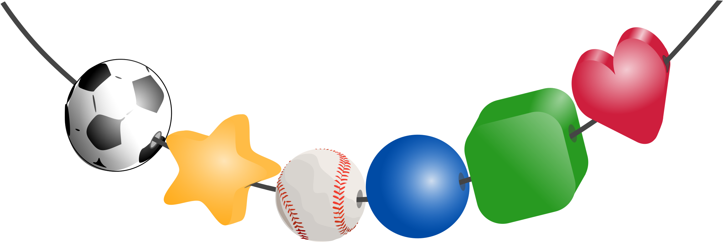 This Free Icons Png Design Of String Of Beads (2400x968), Png Download