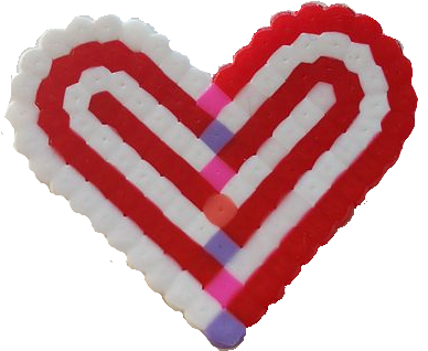 Perler Bead Heart Fused Side Cropped Background - Bead (401x341), Png Download