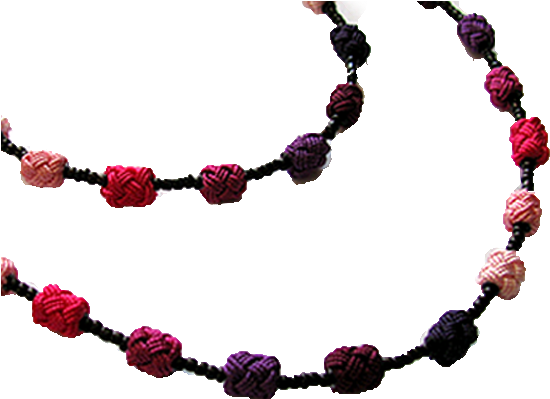 Small Textile Beads - Necklace (558x413), Png Download