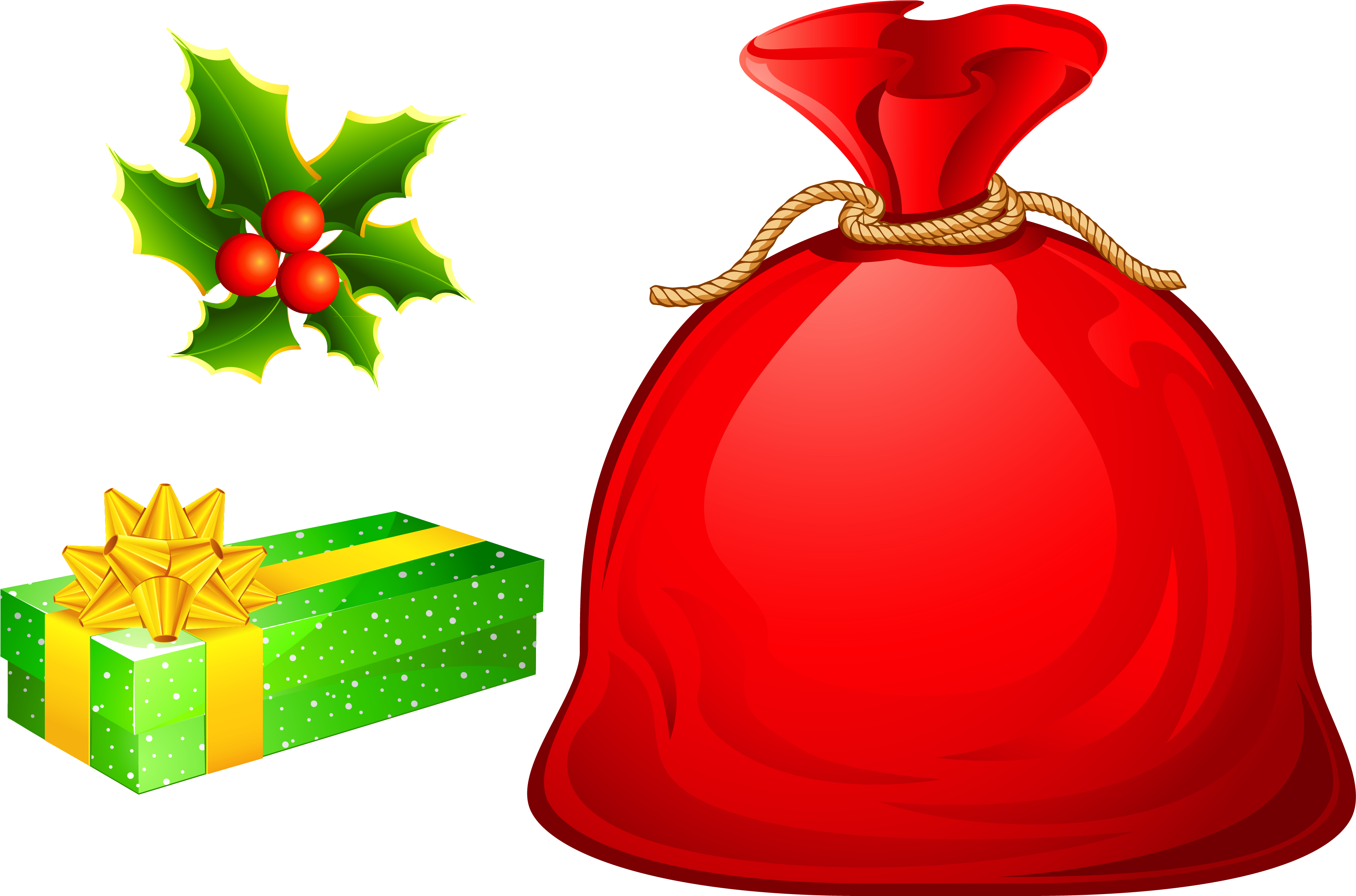 Santa Bag Png (3858x2617), Png Download