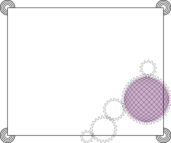 Border With Cogs Clipart Png (600x500), Png Download