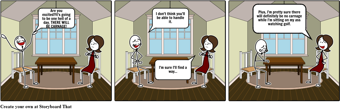 Golf And Carnage - Cartoon (1164x385), Png Download