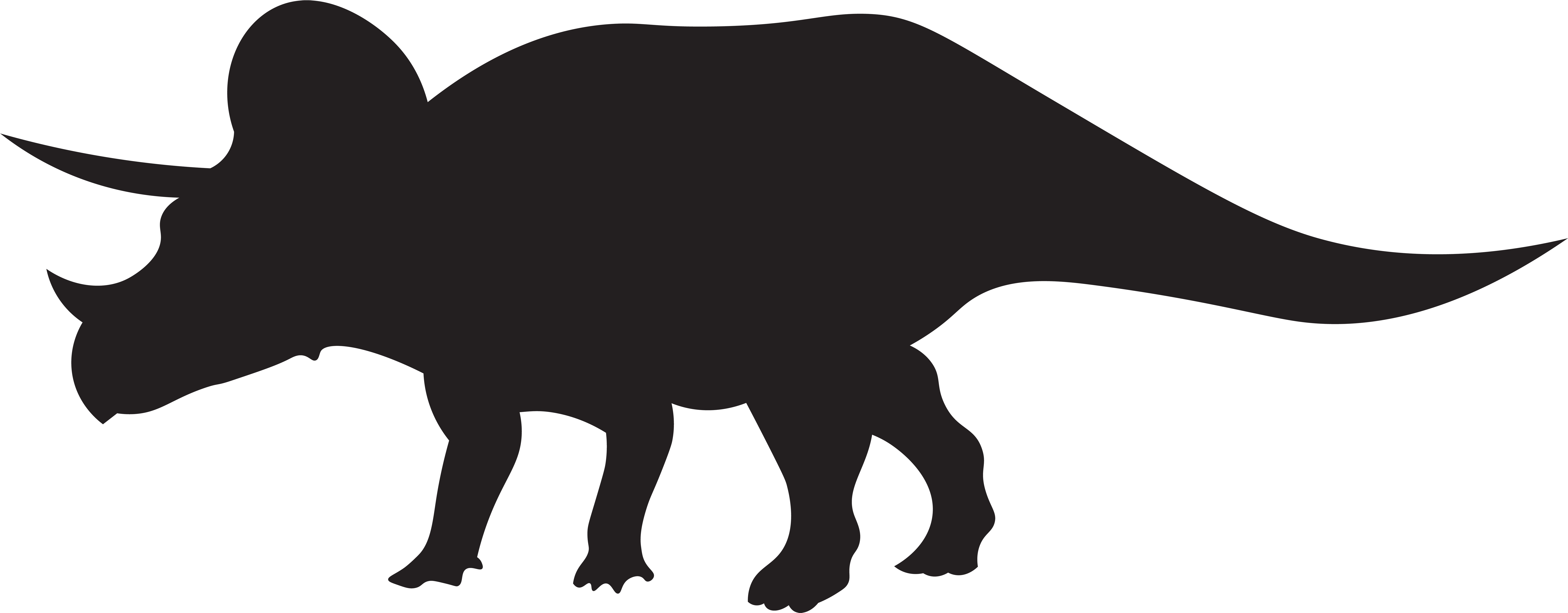 Dinosaur Silhouette Transparent Background (8000x3165), Png Download