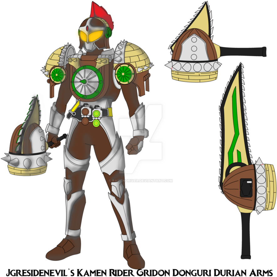 Commission Kamen Rider Gridon Donguri Durian Arms By - Kamen Rider Durian (901x886), Png Download