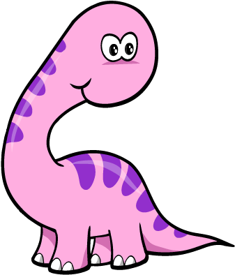 Dinosaurs Clipart Pink Purple - Pink And Purple Dinosaur (384x444), Png Download