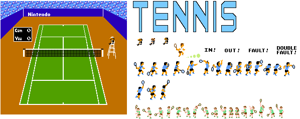 Misc - Nes Tennis Sprites (628x304), Png Download