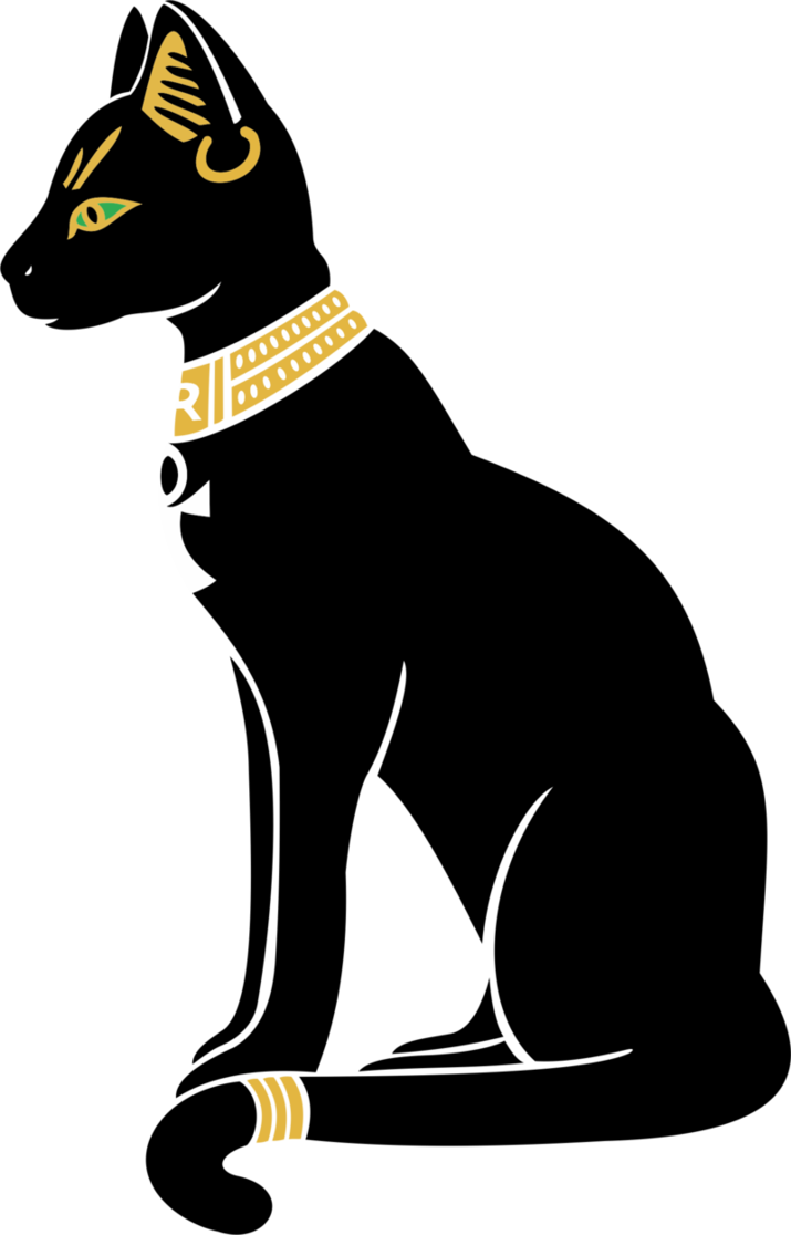 Shadow Cats Watercolor Png - Egyptian Cat (715x1116), Png Download