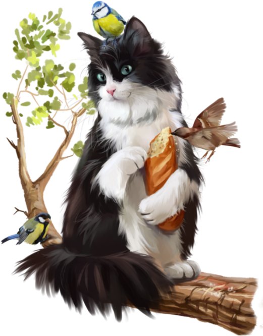 Clipart Cat Watercolor - Lorri Kajenna Art (523x700), Png Download