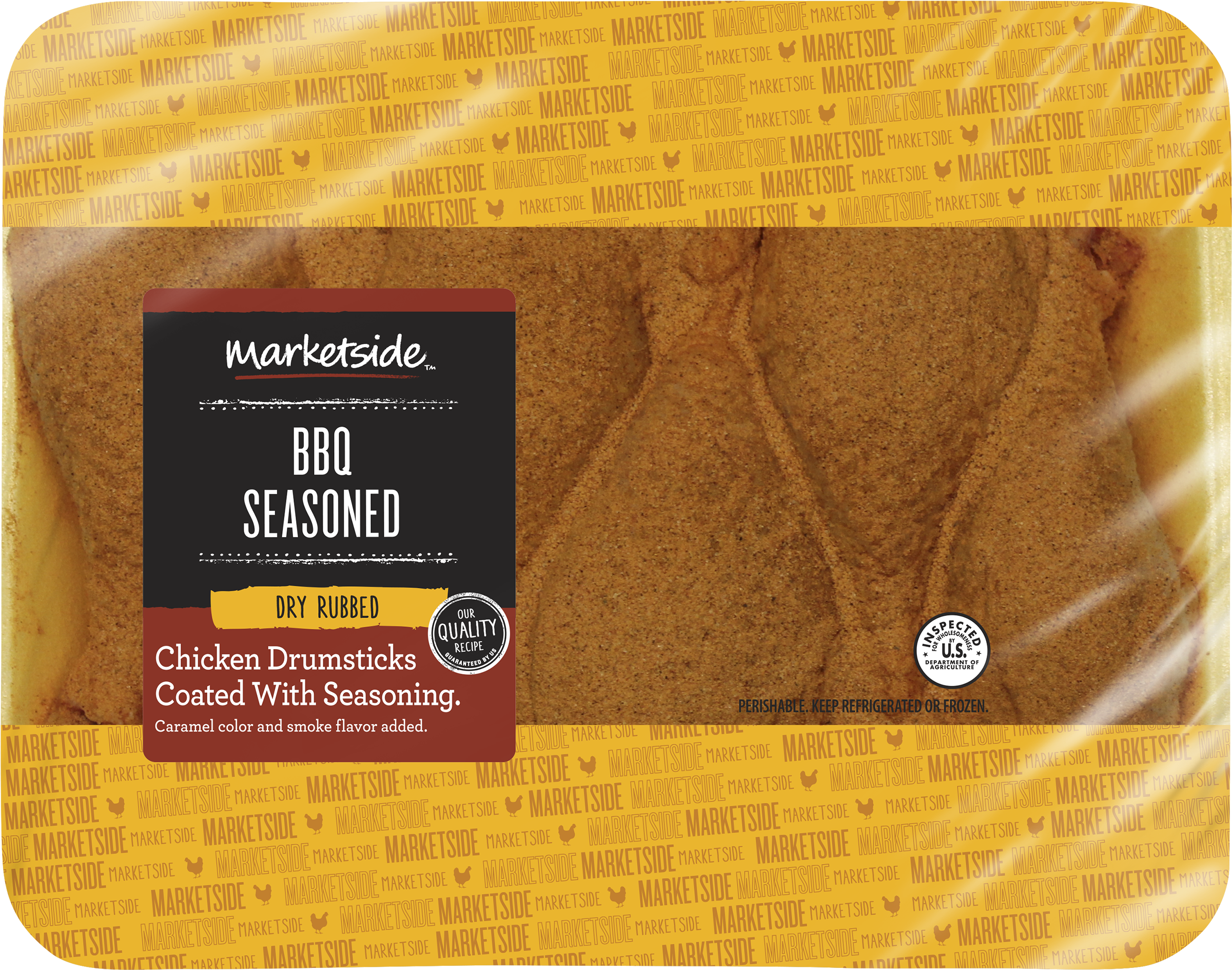 Marketside Fresh Bbq Seasoned Dry Rubbed Chicken Drumsticks, - Pumpernickel (2400x2400), Png Download