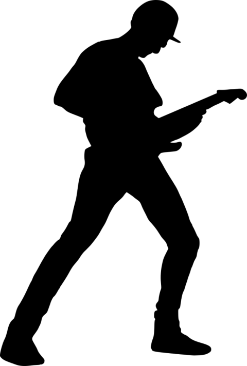 Guitar Player Png Svg Transparent Download - Electric Guitar Player Silhouette (480x713), Png Download