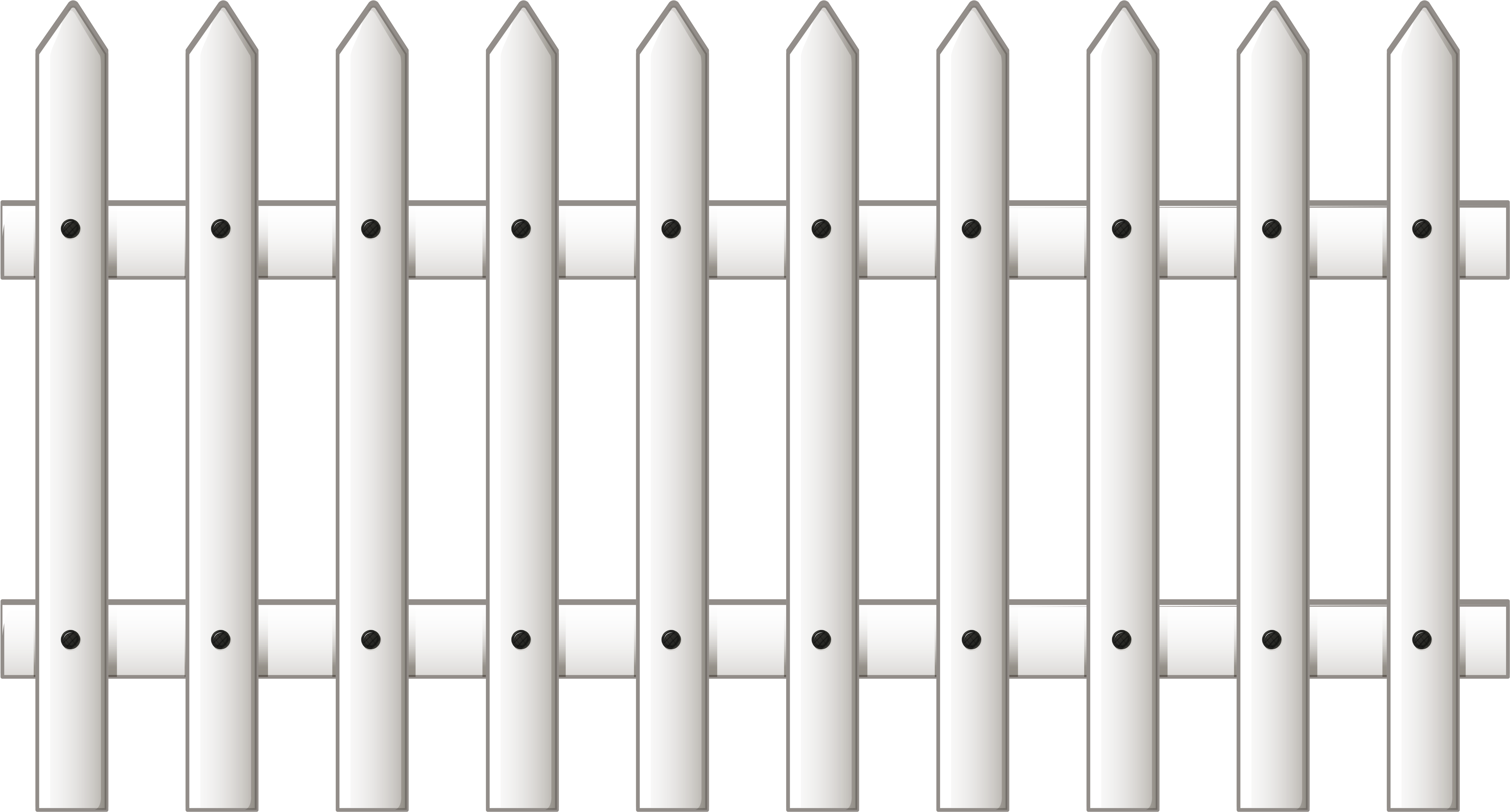 White Fence Cartoon Clip Art (4964x2770), Png Download