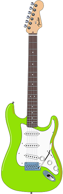Guitar Instrument Electric Music Sound Green - Fender Stratocaster (320x640), Png Download