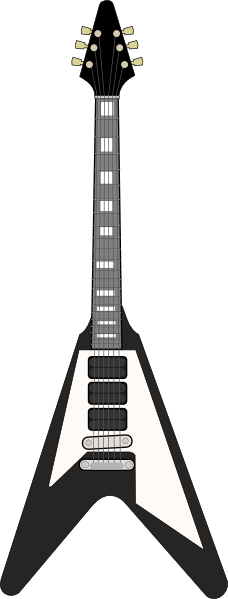 Free Vector Flying V Guitar Clip Art - Gibson Flying V Vector (228x599), Png Download