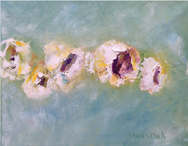 Floating Flowers - Flowers Floating Painting (600x600), Png Download