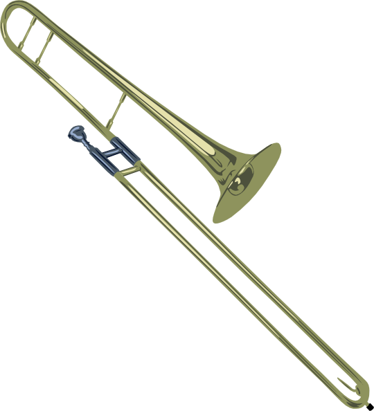 Free Vector Tenor Trombone Clip Art - Trombone Clip Art (540x594), Png Download