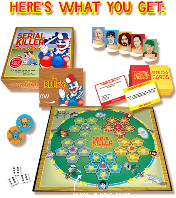 The Serial Killer Trivia Board Game (600x682), Png Download