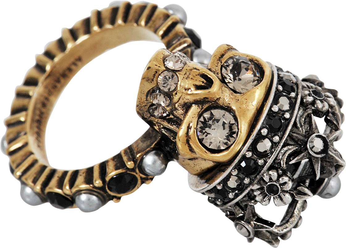 Alexander Mcqueen Skull King Ring (2000x2000), Png Download