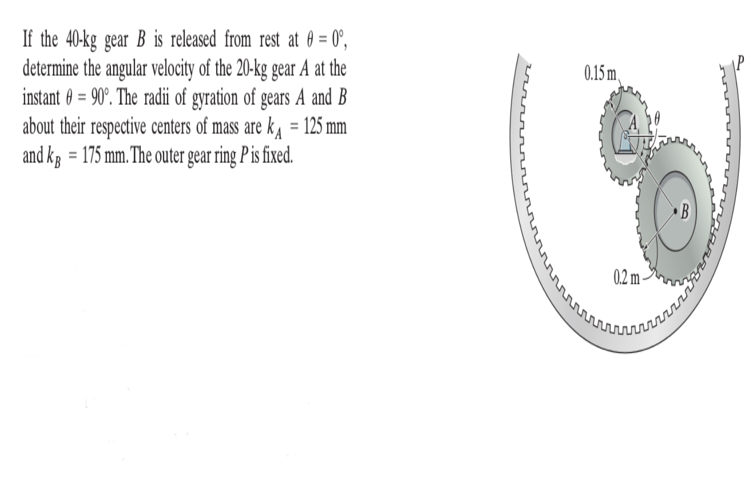 If The 40-kg Gear B Is Released From Rest At Theta (1548x982), Png Download