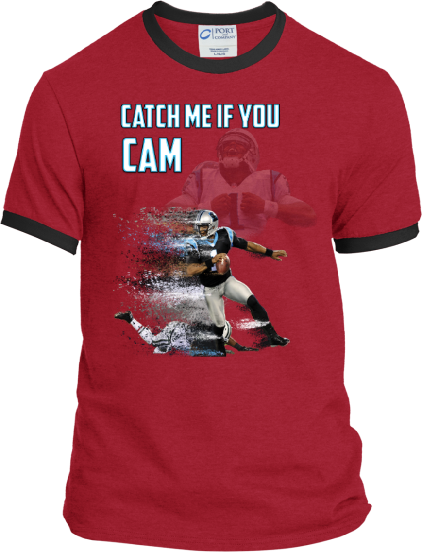 Cam Newton Panthers Custom Designed Fan Ringer Tee (1155x1155), Png Download