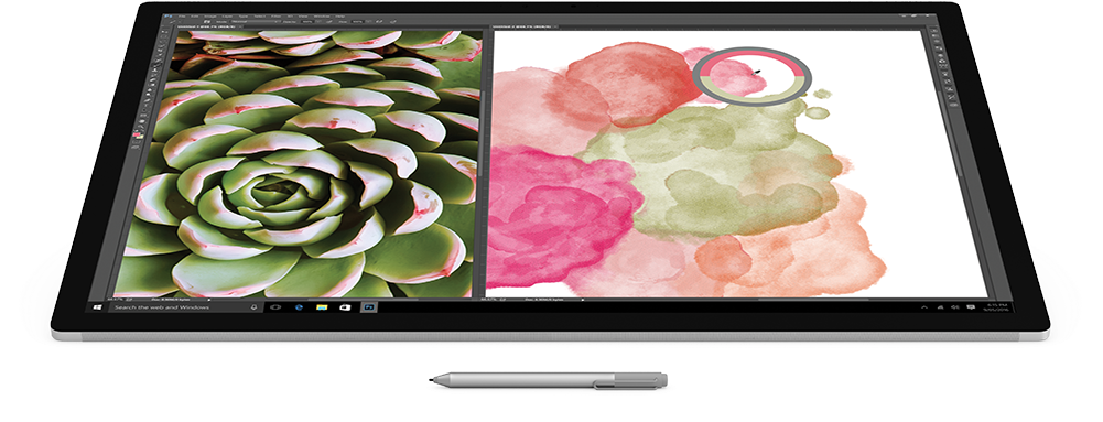 Computer Lowers To A Drawing Surface With Digital Pen (1000x438), Png Download