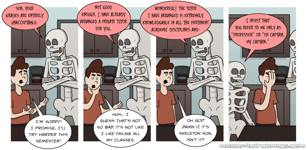 Skeleton Son's Human Dad From That Other Dimension (980x479), Png Download