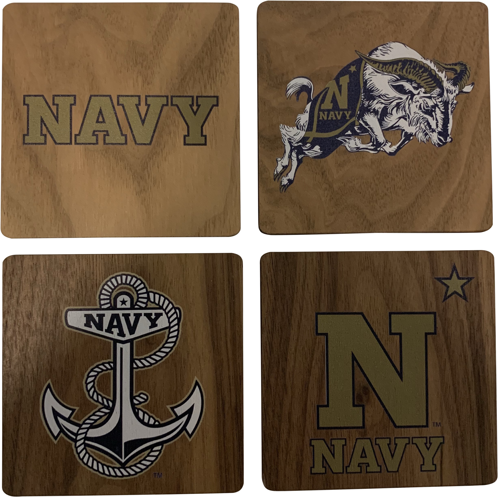 Us Naval Academy Walnut Coaster Set (2000x2000), Png Download