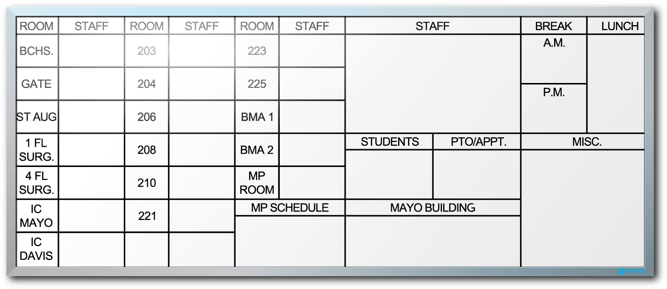 Download Mayo Clinic Staff Status Dry Erase Board Full Size PNG Image PNGkit