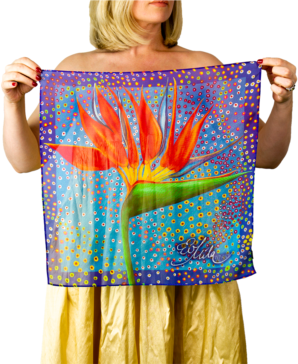 Gifts For Her Cocky Silk Square Scarf Bandana Bird (1200x1218), Png Download