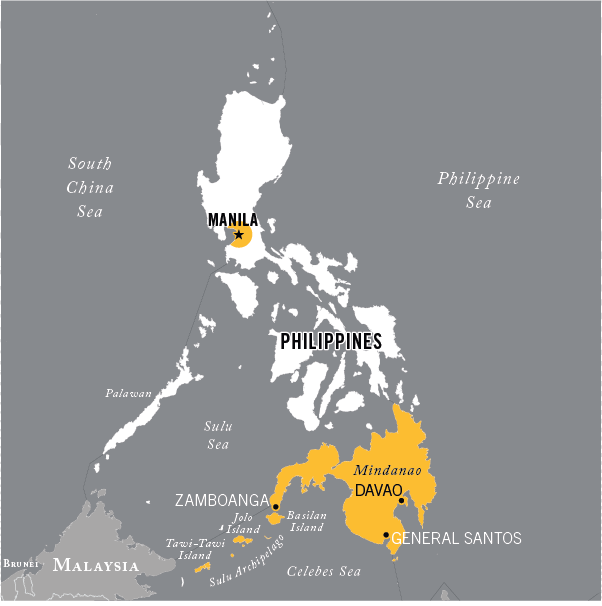 Map Of Abu Sayyaf Group Operational Area (602x606), Png Download