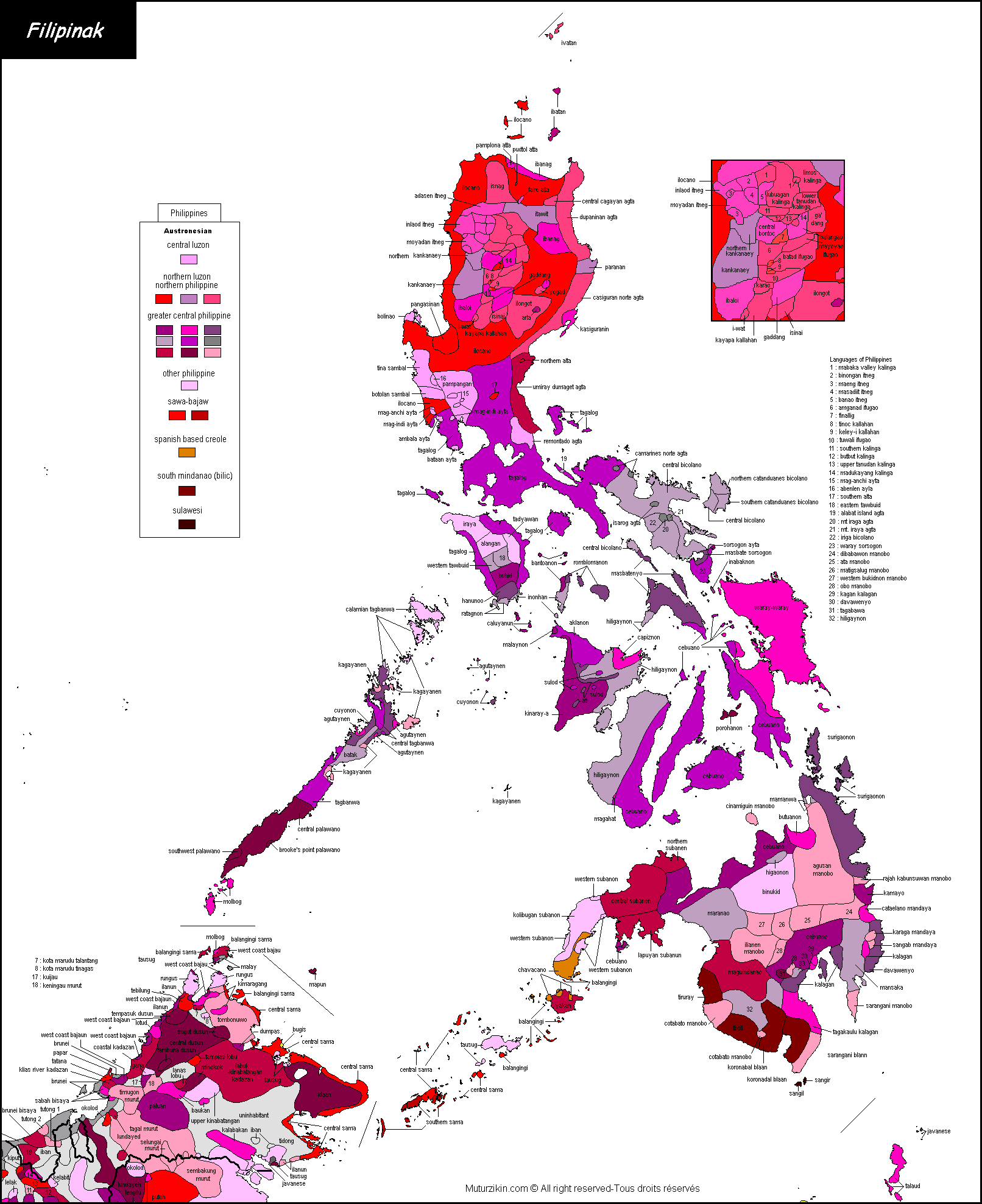 Linguistic Map Of The Philippines (1612x1977), Png Download