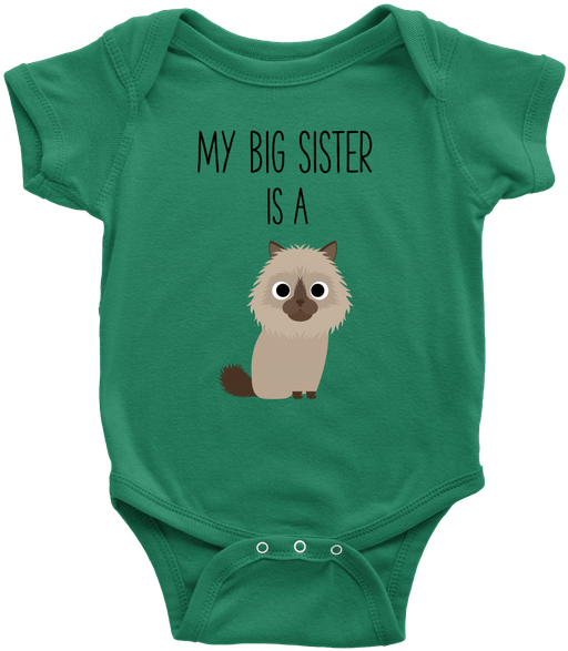 My Big Sister Is A Birman Cat Infant Cloth Baby Onesie (600x600), Png Download