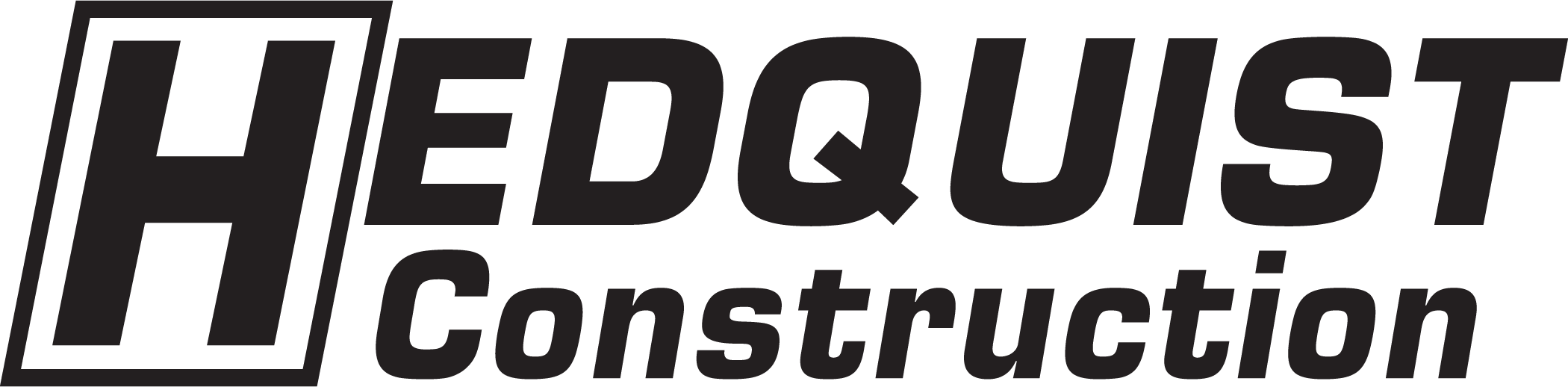 Hedquist Construction Logo (2100x518), Png Download