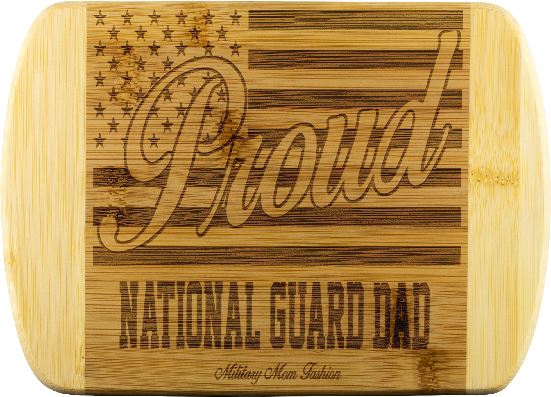 Proud National Guard Dad Round Edge Cutting Board (2000x2000), Png Download