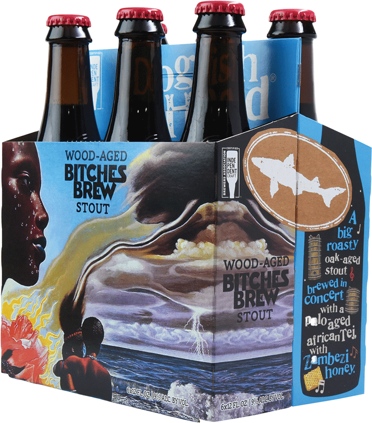 Dogfish Head Wood-aged Bitches Brew Has An Alcohol (750x879), Png Download