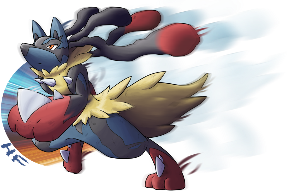 “mega Lucario Source ” (1097x728), Png Download