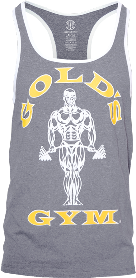 Muscle Joe Contrast Stringer Tank Men Golds Gym Png (1000x1000), Png Download