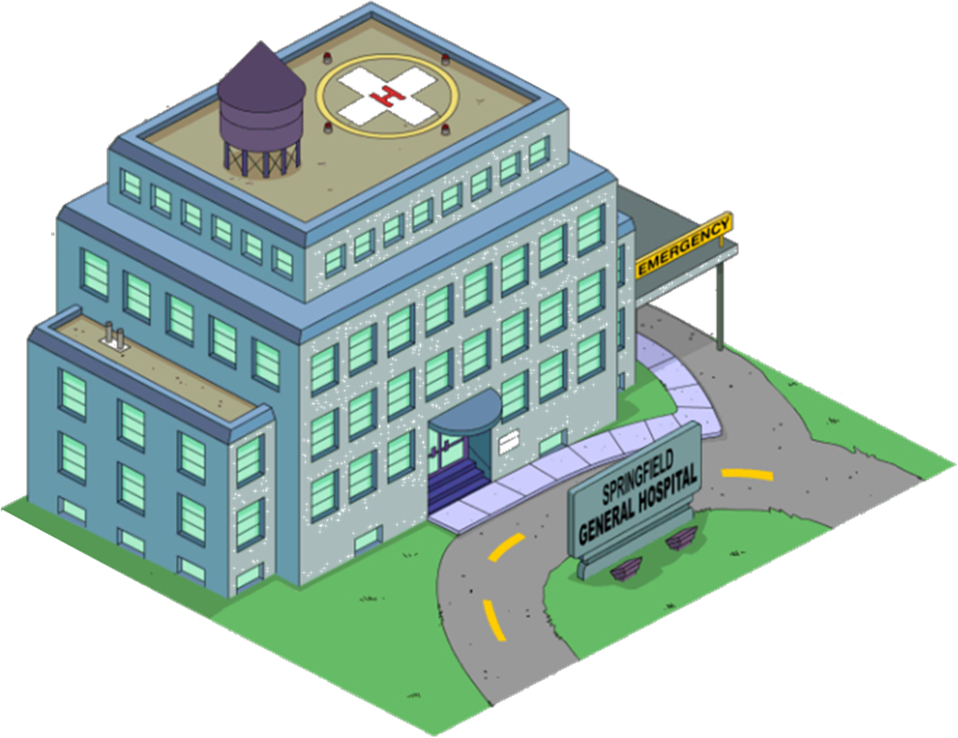 Springfield General Hospital Tapped Out (958x738), Png Download