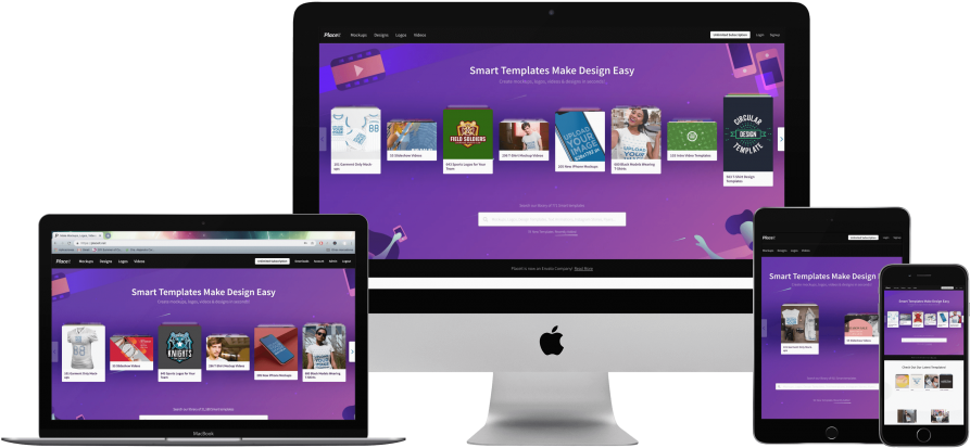 Download Imac, Macbook Pro, Ipad Mini And Iphone Mockup Over - Full ...