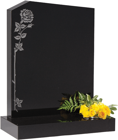 Headstone With Climbing Rose Design (600x600), Png Download