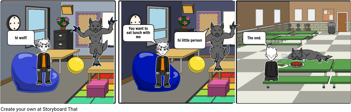 The Wolf And The Little Kid (1164x385), Png Download