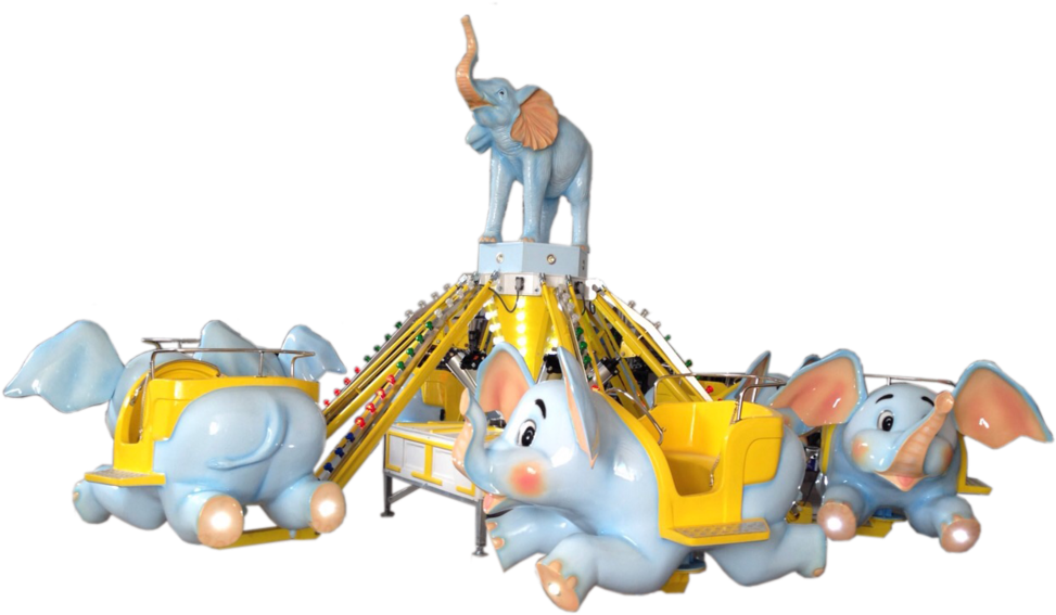 Flying Elephants 6 Seat (1000x589), Png Download