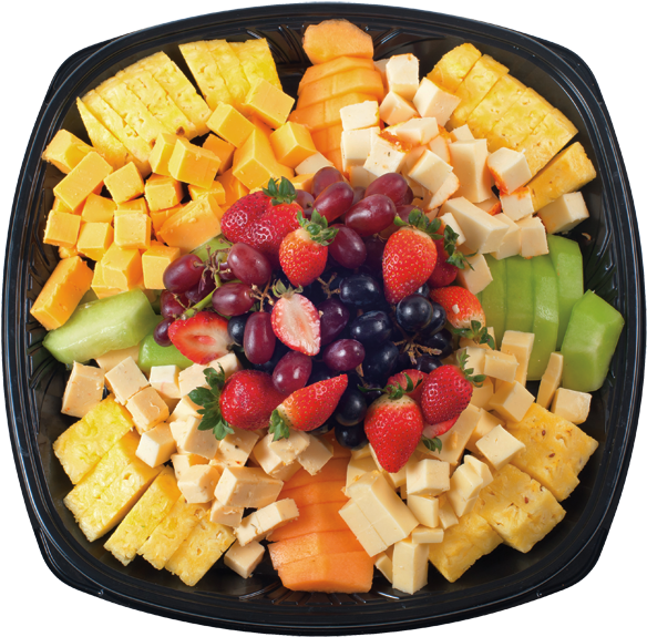 Fruit And Cheese Platter (600x587), Png Download