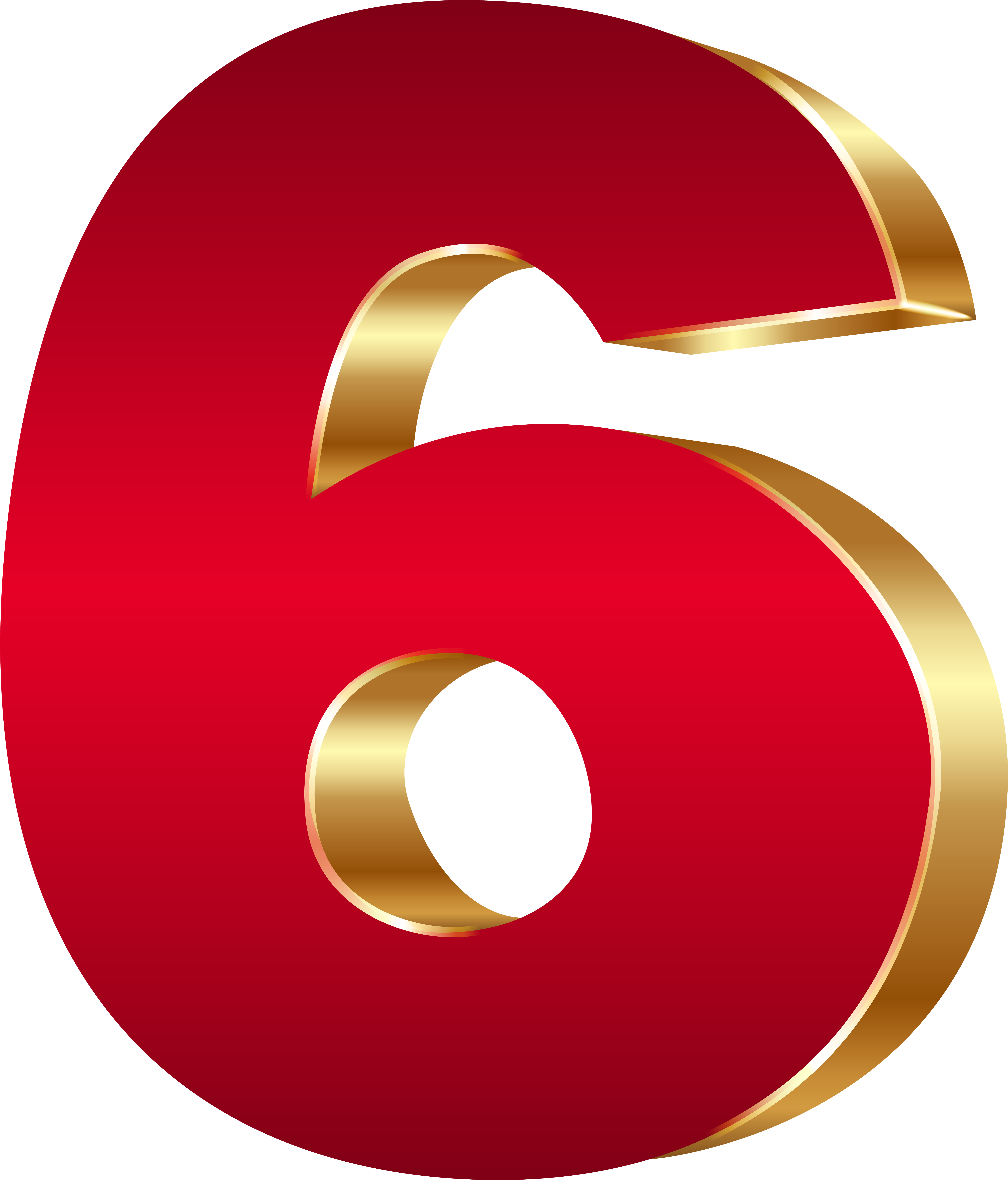 D Number Red Gold Png Clip (6832x8000), Png Download