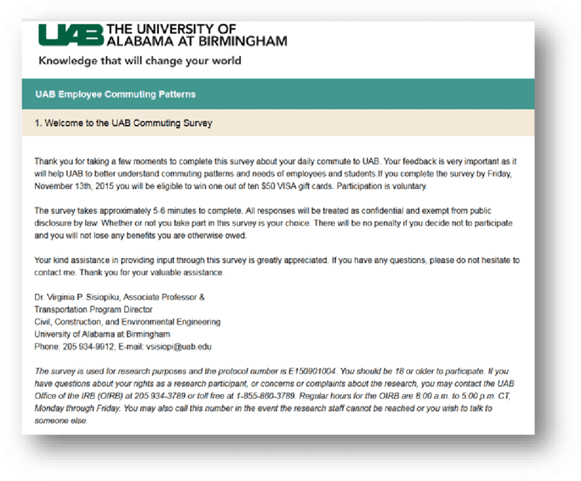 Uab Commuter Survey Cover (850x703), Png Download