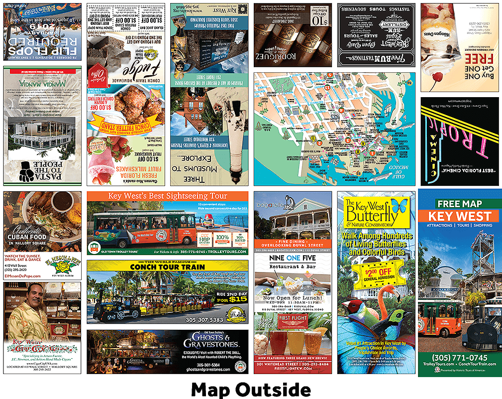 Picture Of Key West Free Map Brochure Outside (1200x800), Png Download