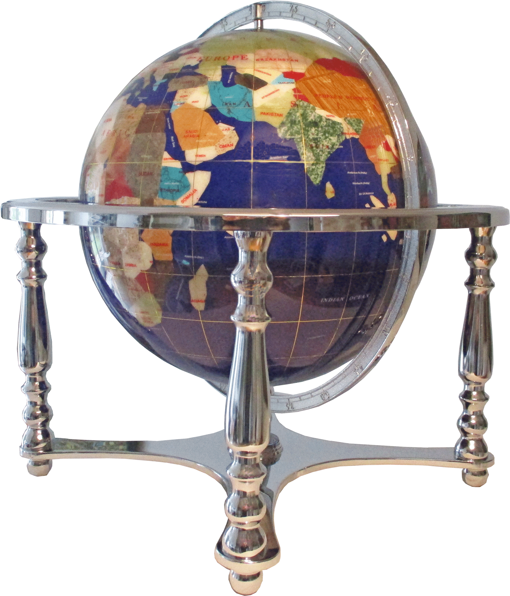 Globe Terrestre De Bureau 33 Cm Bleu Lapis 4 Pieds (1841x2137), Png Download