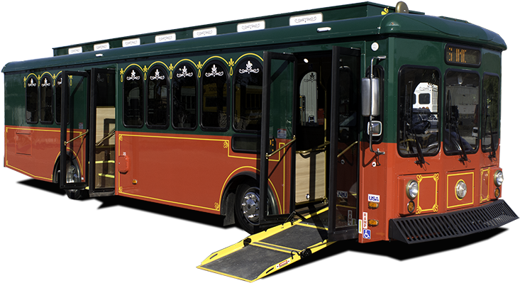 Image Of Trolley Bus For Sale By A-z Bus Sales In California (800x418), Png Download