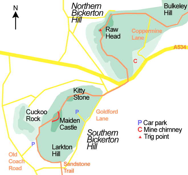 Bickerton Hill Map (660x613), Png Download