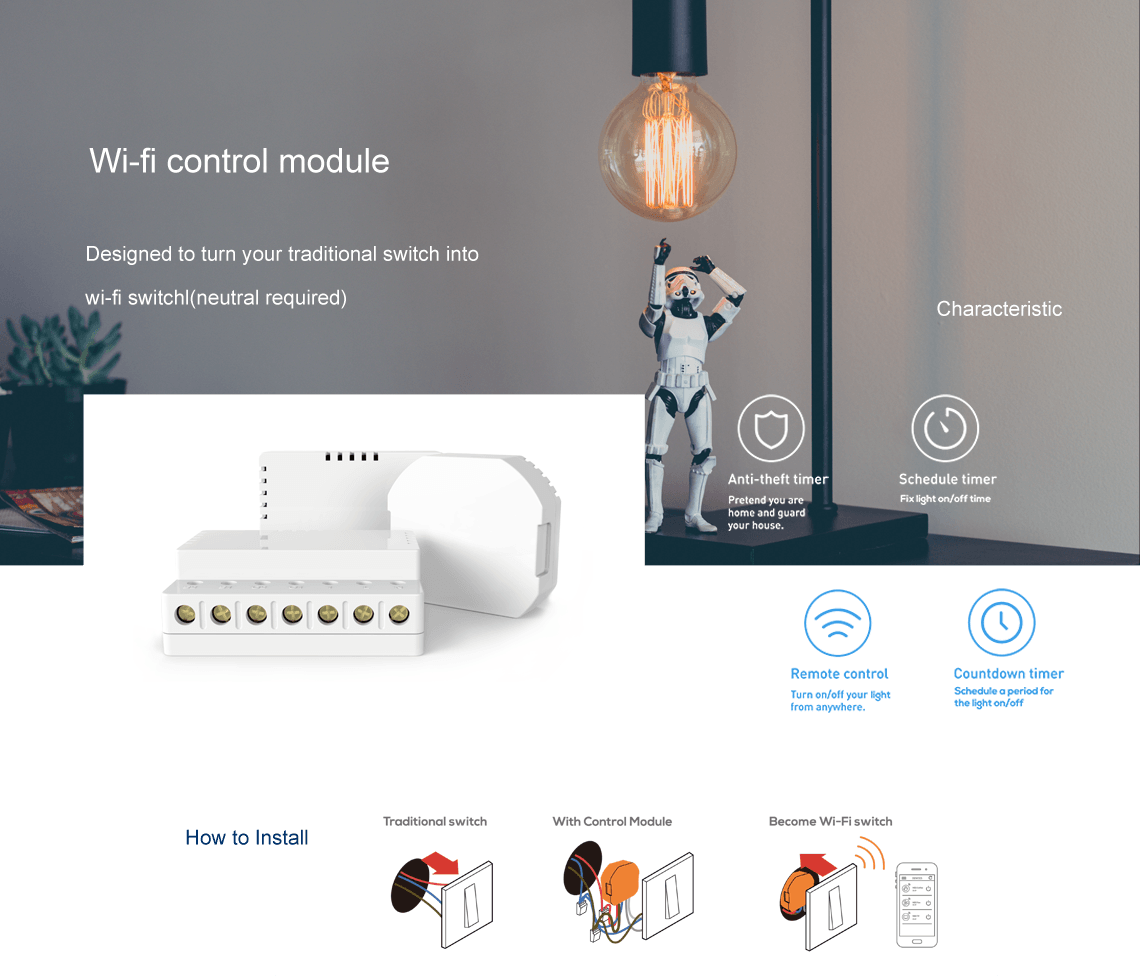 Designed To Turn Your Traditional Switch Into Wi-fi (1140x980), Png Download